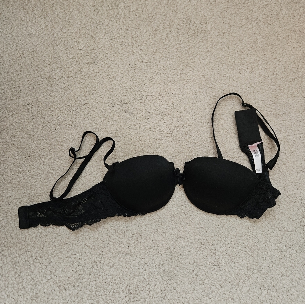 BUNDLE victoria's secret push up bra black lace & nude